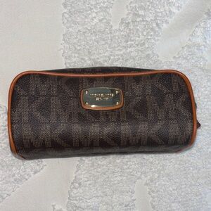Michael Kors Black and Brown Toiletry Bag